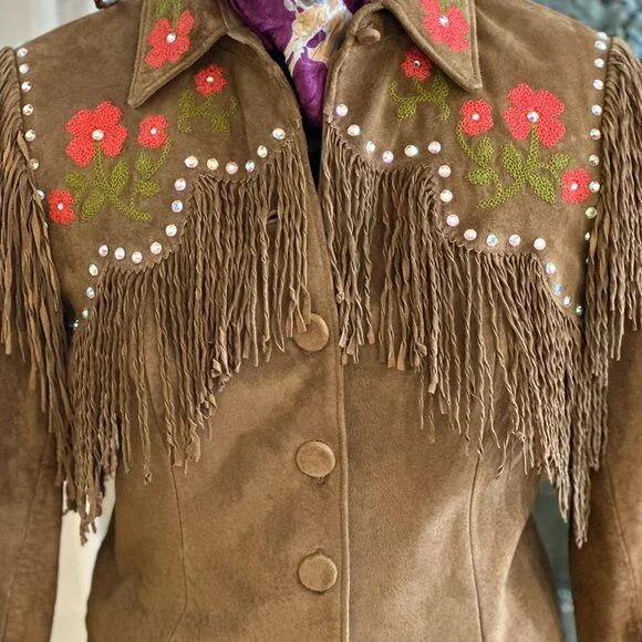 Double D Ranch Fringed Suede Jacket S - Picture 1 of 7